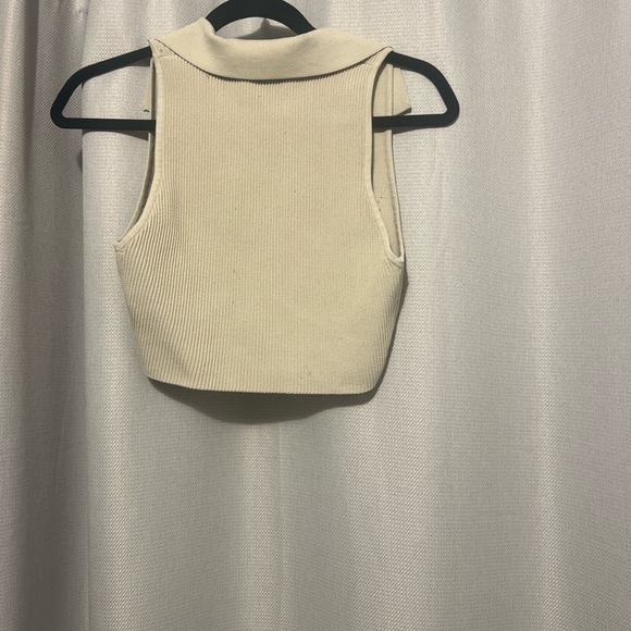 Babaton Beige Ribbed Collared Top - Picture 4 of 5